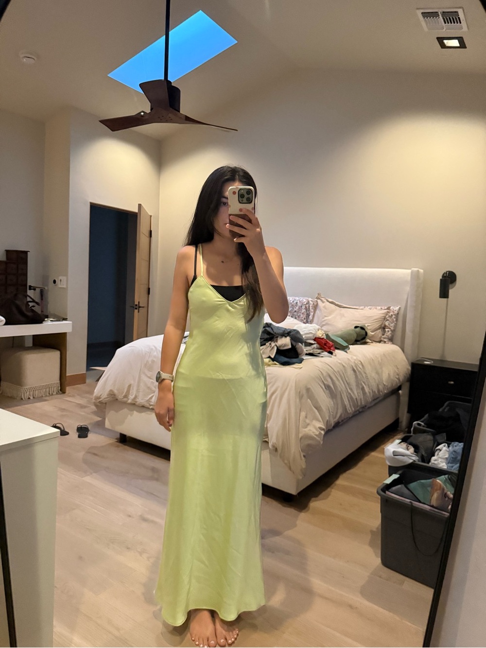 Zara green silk maxi dress new with tags open back size small